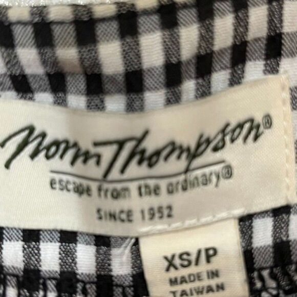 Norm Thompson Womens Blazer Black White Check Button Up Long Sleeve Sz XS - Picture 11 of 16